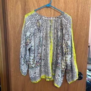 Johnny Was 100% Silk blouse size large